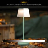 Solar battery lamp "Emmi" 38 cm high, umbrella Ø 13 cm, metal in MINT and white plastic, for the outdoor area, dimmable CCT.
