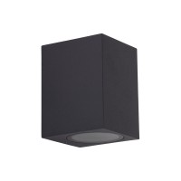 Outside wall lamp "Cubus", made of metal and glass in anthracite, GU10 socket