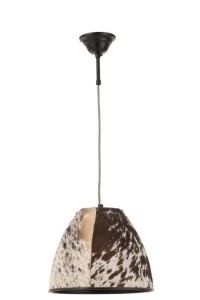 J-Line Hanging Lamp Cow Fur/Metal Black/White