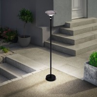 LED Solarstehleuchte "NORA" , für Außen, Stehleuchte - Metall und Kunststoff in Schwarz, mit integrierter LED