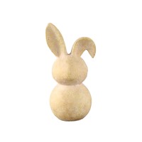 Berniee Yellow Cement Rabbit Statue Mixed Ears M