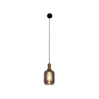 1-pendelende lamp "fumo", hanglamp gemaakt van metaal en glas in zwart, met E14-aansluiting, voor eetkamer, woonkamer, gang of kantoor, hangende lamp 150 x 20 cm