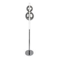 LED Stehleuchte "NOVA" Stehlampe mit Dimmfunktion aus chromfarbenem Metall, Kunststoff und Rauchglas, mit fest verbauten LEDs , ca 150 cm hoch