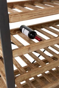 J-Line wine rack 50 bottles + glasses - wood/metal - nbaturel