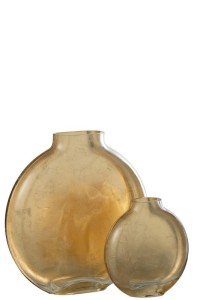 J-Line vase Miki - glass - transparent/gold - large