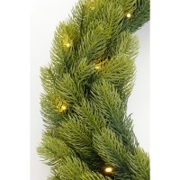 Nagoya Kerstkrans met LED Verlichting - H12 x Ø60 cm - Groen