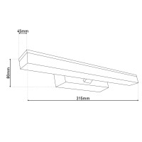 LED wandlamp "Vareta" l:31.5cm