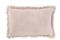 J-Line cushion Fringe - cotton/velvet - old pink