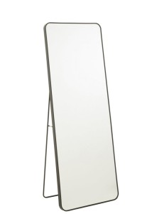J -Line Mirror on foot rectangle - Glass/Metal - Black - 55 x 150 cm
