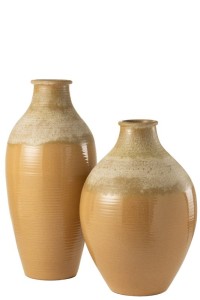 J-Line Vase Modern Ceramic Light Brown Large