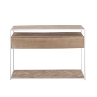 J-Line Console Zigzag 2 Lades Hout/Metaal Naturel/Wit