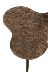 J-Line side table - marble/metal - brown/black - 3 pieces