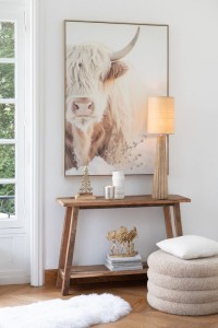 J-Line Wanddecoratie Yak Hoofd Hout/Polyresin Wit/Beige