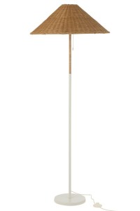 J-Line standing Lamp - metal/rattan - white/natural