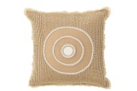 J-Line cushion Circle Ibiza - cotton - white/beige