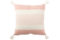 J-Line cushion Mik - cotton - white/pink