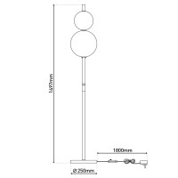 LED Stehleuchte "NOVA" Stehlampe mit Dimmfunktion aus chromfarbenem Metall, Kunststoff und Rauchglas, mit fest verbauten LEDs , ca 150 cm hoch