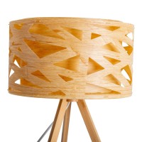 Table lamp "Finja" made of natural-colored plastic/Holzimitation, with E27 version Lighting for living room, dining room or office, 55 cm high