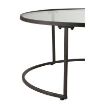 J-Line Set Van 2 Salontafels Rond Metaal Zwart - 91 x 91 x 41 cm