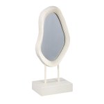 Eilish White Poly Organic Mirror On Mdf Base High