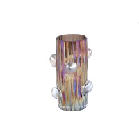 Parke Brown Solid Glass Vase With Dots Round S