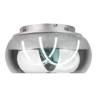 LED ceiling light "Malou" Ø 45 cm, 23.5 cm high, made of metal, smoke glass, integrated LEDs, warm white