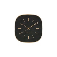 Wall Clock -Square -Metal/Glass -Black- 29x4.3x29cm