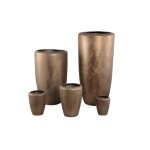 Kyleigh Bronze Round Ceramic Pot Smooth High XL