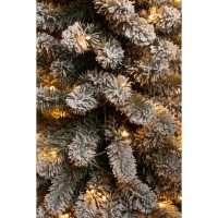 Charlton Smalle Kunstkerstboom met Warm Witte LED Verlichting - H155 x Ø48 cm - Groen Frosted