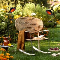 LED solar lamp "Bowler" with a skewer for the garden and terrace made of metal and plastic in black, with firmly built -in LEDs, solar lamp for the garden 86 cm high