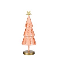 Decoratie Kerstboom - H40 x Ø13 cm - IJzer - Roze
