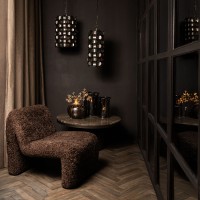 Jaye Black Iron Hanging Lamp Circle Pattern Small