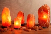 Himalaya Salt Dreams, Salt Lamp on Wooden Base, 42224, Orange, approx. 25 cm high