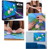 Okto clay 3D DIY Artwork with foam clay, Water Lilies, 10003, 30x40cm