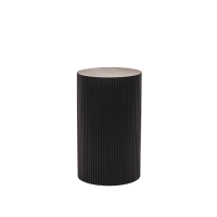 Side Table / Pillar- Cylinder - MDF - Black -30x54cm