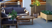LED battery/ table lamp "Pina" 30 cm high, made of metal (beige) and glass (white), integrated LEDs, warm white