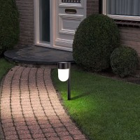 2 Set LED solar skewer "Sina" 47.2 cm high, plastic in black and white, integrated LED, warm white
