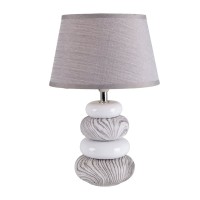 Ceramic table lamp "Stoney", modern., Ceramic table lamp in gray, with E14 socket, table lamp for dining room, living room, hallway or office, or as a bedside lamp, 31 cm high