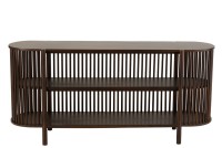 J-Line Console 2 Planks Conie Mango Wood Dark Brown