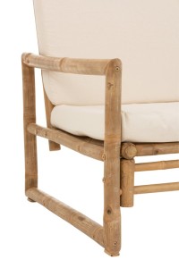 J-Line Rattan sofa - 2 people - bamboo/textile - natural