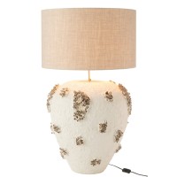 J-Line lamp + kap Jilly Terracotta - steen - wit/bruin