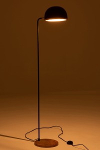 J-Line Standing Lamp Evy - iron/wood - black/natural