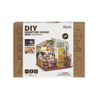 DIY House Homey/Cozy Kitchen with LED lighting, Robotime, DG159, 19x17.1x18.5cm