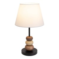 Table lamp "Elina", approx. 50 cm high, made of metal in black/brown, text blades in white, E27