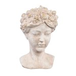 Sherlene Cream Cement Face Shaped Statue High