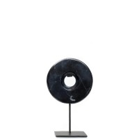 The Marble Disc on Stand - Black - S