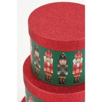 Opbergdoos Notenkraker - Set van 3 - H14 x Ø21 cm - FSC Mix - Papier - Groen