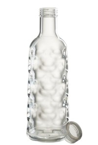 J-Line bottle Hammered in gift box - plastic - transparent