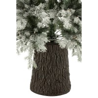 J-Line Kerstboom 600 Led Houten Basis Besneeuwd Kunstmatig Donkergroen