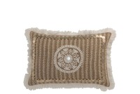 J-Line cushion Rectangular Pattern - jute - natural/beige